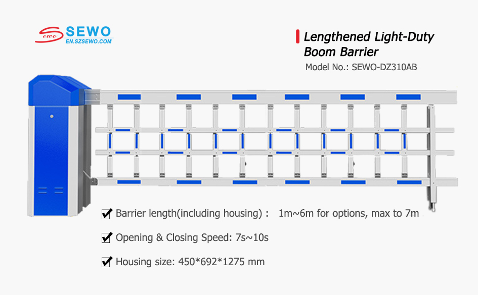 SEWO Lengthened Light-Duty Boom Barrier